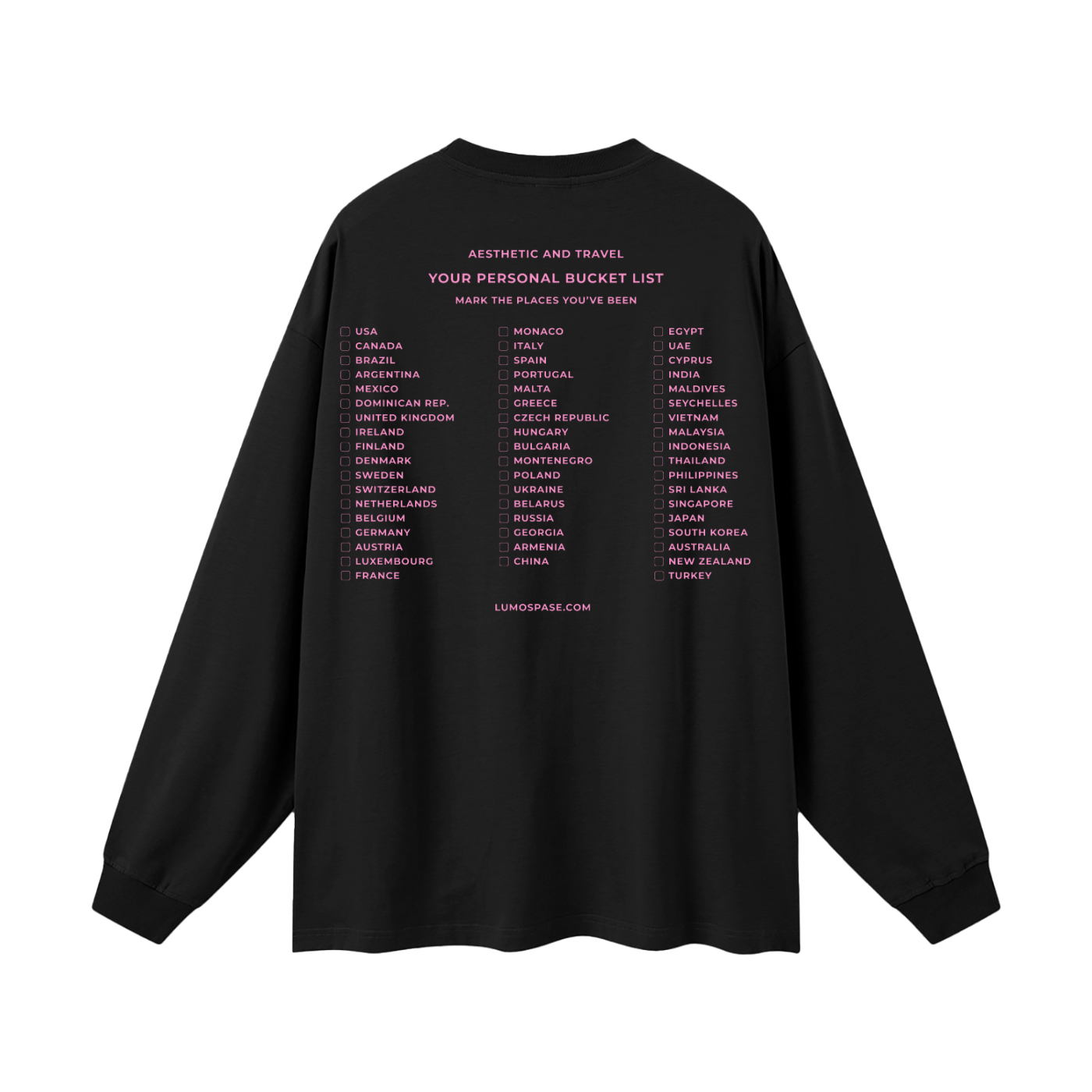 Your Personal Bucket List Oversized Long Sleeve  PINK